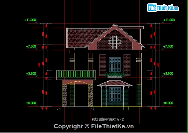 Mẫu nhà,thiết kế nhà ở,File thiết kế,Nhà thái